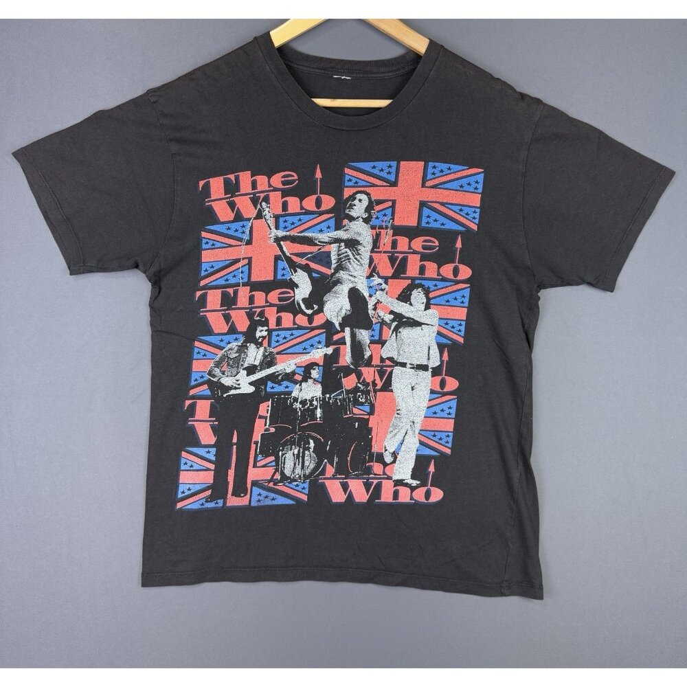 Vintage Y2K The Who Band Tee UK Black Shirt Music Tour Promo Rare Graphic